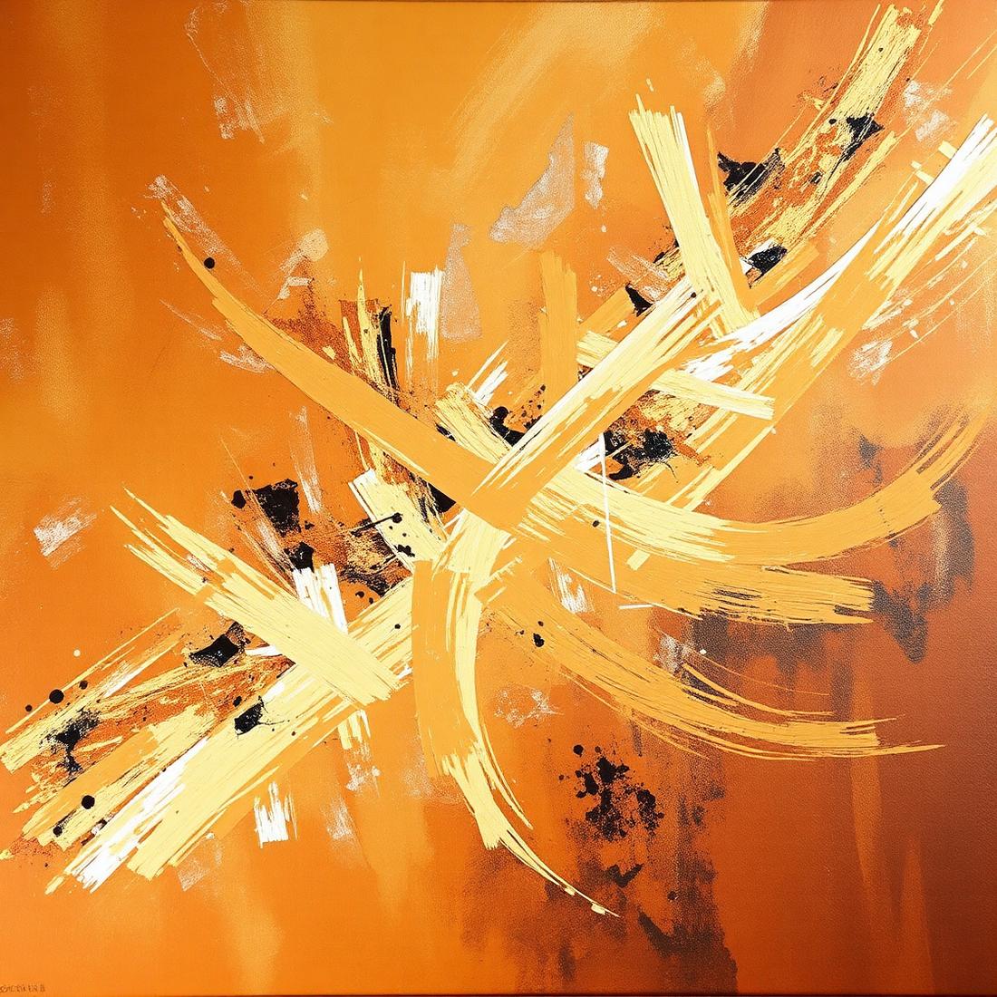 Sample artwork placeholder titled Golden Rhythm — abstract composition in gold & amber